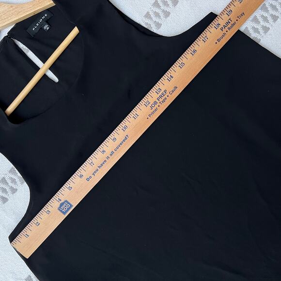 Pleione Black Sleeveless Blouse Tank Top Keyhole Neck Chiffon Layered XS - Picture 5 of 9